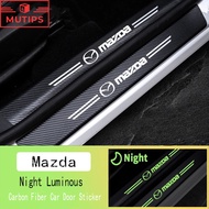 Mazda Luminous Car Door Fashion Stickers Carbon Fiber Sill Protector Anti Scratch For 2 3 CX8 CX3 Ma