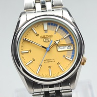 Near MINT SEIKO 5 7S26-01V0 Day/Date Yellow Racer Dial Auto 37mm Men's Watch