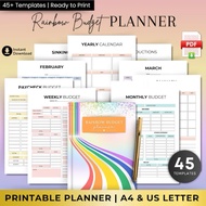 Cute Rainbow Budget Planner - Finance Tracker, Finance Planner Bundle, Finance Journal,Digital Budge