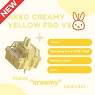 ⚡[Local Seller/INSTOCK]⚡ AKKO Creamy Yellow Pro V5 Creamy Thocky Linear Switches Custom Mechanical K