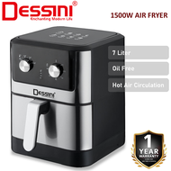 DESSINI ITALY 7L Electric Air Fryer Convection Oven Toaster Timer Oil Free Roaster Breakfast Machine