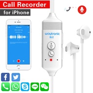 Call Recorder Earphone for iPhone WhatsApp LINE Skype Calls Zoom Meeting Class Online APP Voice Recording Device Headset