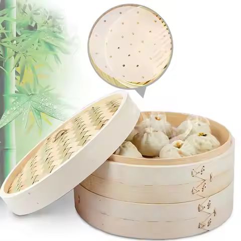 Dimsum Dumplings Basket Kitchen Cover Bamboo Bamboo Steamer Cage Cooker Set Cakeware