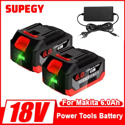 6.0Ah 18V High Capacity Rechargeable Li-Ion Battery with LCD Indicators for Makita Cordless Drill Wr