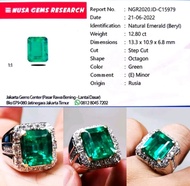 Cincin batu natural pria zamrud colombia lengkap dengan sertifikat