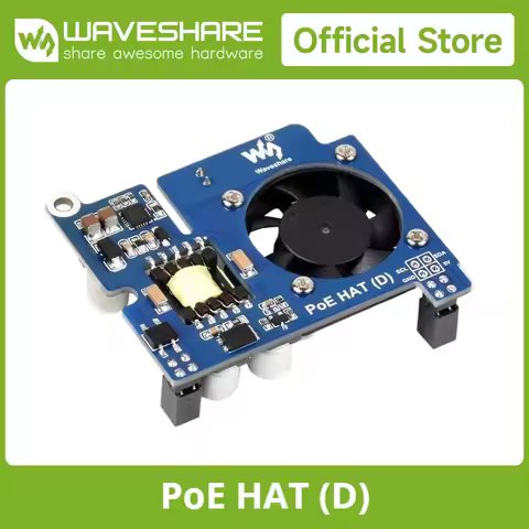 Waveshare Power Over Ethernet HAT (Type D) For Raspberry Pi 3B+/4B, 802.3af-Compliant, Tailored For