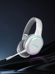 Picun P80x 無線耳罩式耳機,具有 Rgb Led 呼吸燈,遊戲立體聲音,頭帶,可伸縮和折疊