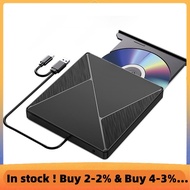 External DVD Drive USB3.0 CD-ROM Burner Portable Dual Interface Type-C USB CD DVD Burner for Laptop 