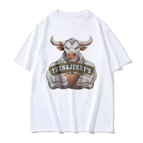 2025 Hot Funny Tren and Jerry Oversized Pump Cover Meme T-shirt Women's Gym Fitness T-shirt Leisure 