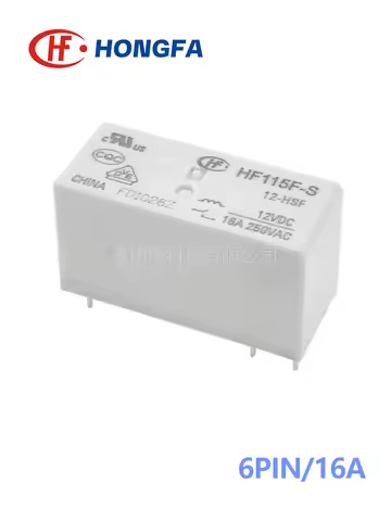 1Pcs HONGFA Relay HF115F-S-5-HSF HF115F-S-12-HSF HF115F-S-24-HSF 6Pin 16A 5V 12V 24V Power Relay