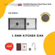 [READY STOCK] VULCANO 1.5MM SUS 304 KITCHEN SINK - VW SERIES