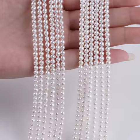 4-5mm White Round Cultured Freshwater Akoya Pearl Strands Wholesale for Jewelry Making