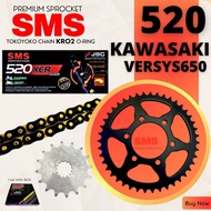 KAWASAKI VERSYS 650 VERSYS650 SMS SPROCKET 520XER 520 X-RING CHAIN SPROCKET SET PREMIUM SPROCKET BLA