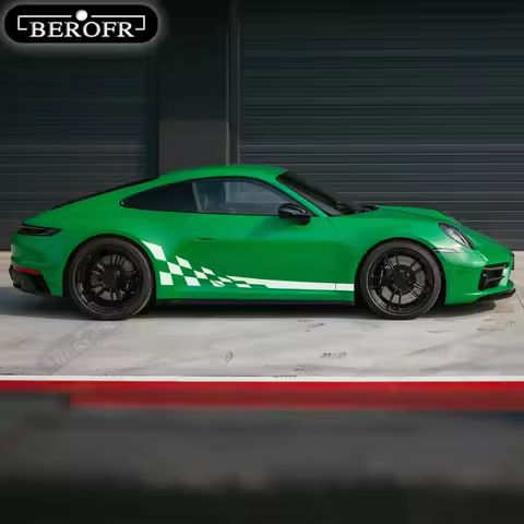 2 Pcs For Porsche 911 997 991 992 GT3 RS Turbo Carrera 4S Racing Flag Style Car Door Side Stripes St