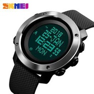 時刻美skmei計步指南針5組鬧鐘電子表多功能戶外運動防水男士手錶