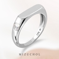 Mizuchol (สินค้าพร้อมส่งไม่ต้องรอ) แหวนเงินแท้ พลอยแท้ White Topaz รุ่น Loved word - Her Name