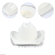 sweety Cowgirl Hat Rhinestones Tassels Rave Hats for Cosplays Party Costume Accessories
