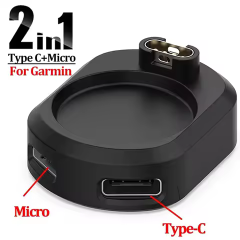 2 In 1 Type C/Micro Dock Watch Charger Adapter for Garmin Fenix 5 6 7x Venu Vivoactive 4 3 Forerunne