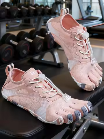 FANCYLEE Women Professional Five-Finger Barefoot Shoes Zero-Drop Bionic Minimalist Gym Deadlift Squa