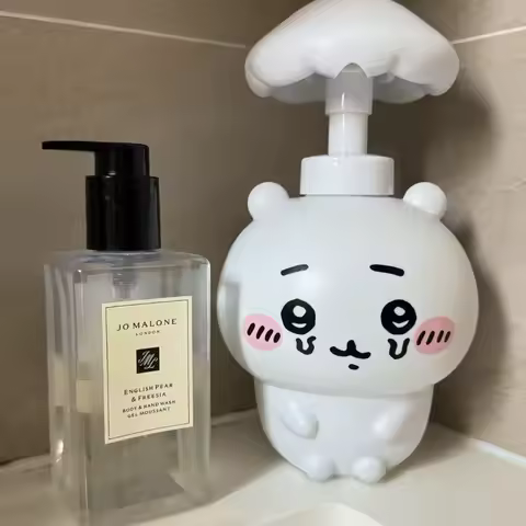 Chiikawa Bottle Kawaii Mushroom Hand Sanitizer Bottle Bathroom Decoration Ins Korean Cartoon Anime F