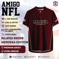 AMIGO NFL Sublimation Microfiber Jersey tshirt Design MAROON baju jersi viral tiktok jersey