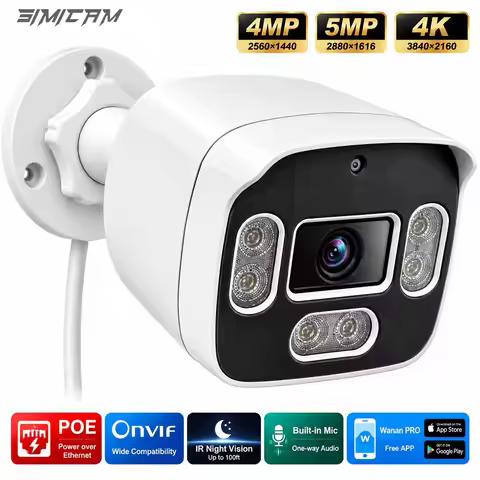 4K 8MP 5MP 4MP PoE IP Camera Outdoor Security Camera ONVIF CCTV Surveillance Camera IP67 Waterproof 