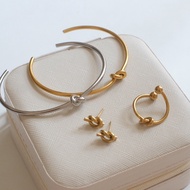 Ark.co - KNOT (earring, bangle, ring) titanium | Stainless steel knot ring earrings