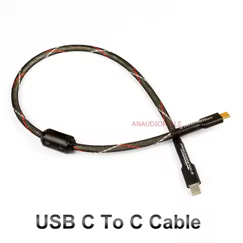 HiFi USB C To C Cable Sliver Plated USB Type C To C Audio Data Cable 5N DAC Amplifier