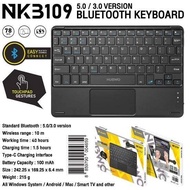 Nubwo NKB-109 Bluetooth Keyboard+Touchpad 78Key คีย์บอร์ดไร้สาย บางเบา แป้นพิมพ์บลูทูธภาษาไทย มีแบตในตัว