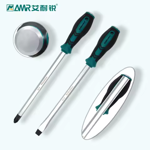 AMR 1pcs Phillip Screwdriver With Magnetism Slotted Screwdrivers 58HRC Chrome Vanadium Steel with Ta