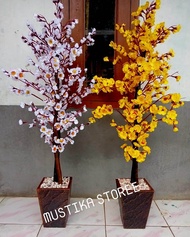 BUNGA HIAS SAKURA ARTIFICIAL/BUNGA HIAS RUANG TAMU/BUNGA HIAS SUDUT RUANGAN SUDAH SAMA POTNYA