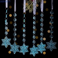 LKBENNETT 6pcs/set Acrylic Ice Pendants, Acrylic Sparkling Snowflake Ornament, Crystal Beads Chain T