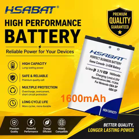 ZRTZ New 1600mAh Top Battery for Nintendo GBA SP/Gameboy Advance GBA SP/Game Boy Advance SP (GBA)/GB