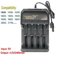 FAST CHARGER BATTERY BATTERY 4 SLOT USB 4.2V 2A 18650 AA AAA MS-54A