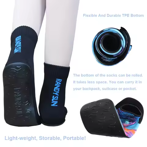 RANDY SUN Volleyball Beach Socks With 2 Pairs Seamless Quick-Dry Aqua Water Sports Yoga Shoes, Yoga,