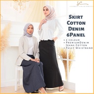 Skirt Labuh Jeans Denim Cotton Long Skirt Plus Size Muslimah Kembang Casual Denim zanzea topgirl gla