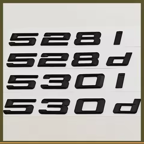 3D Matte Black Car Letter Logo 528d 530d Rear Trunk Badge Sticker Emblem For BMW 5 Series 530i 530i 