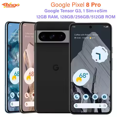 Google Pixel 8 Pro 128G/256G/512GB 5G 8 pro 12GB 6.7" Android Cell Phone Google Tensor G3 50MP&48MP 