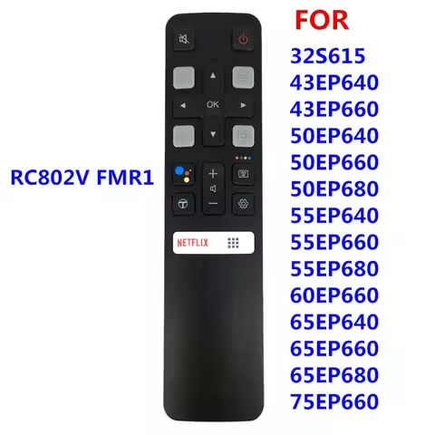 New Voice TV Remote Control RC802V FMR1 Used for TCL TV and YouTube RC802V FMR1 FMR2 FLR1 FUR5 FUR7 