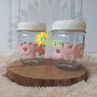 Hoho Glass Drinking Tumbler Straw Cup Aesthetic Color 350 ML