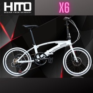 SG Ready Stock - HITO X6 - SHIMANO 7 SPEED DISC BRAKE FOLDABLE BIKE FOLDING BICYCLE ( 20 Inch ) - MAGICLAMP 123