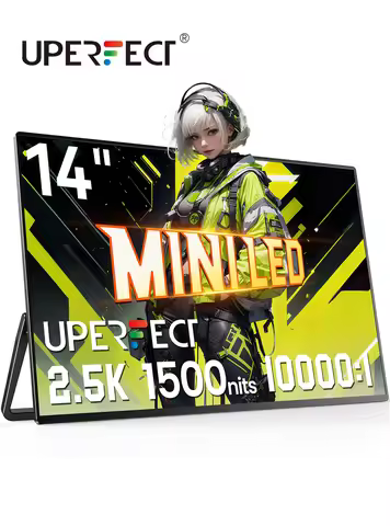 UPERFECT UColor Mini LED Portable Monitor 14" 2.5K 1500Nits Freesync Gaming Display w/Stand Eye Care