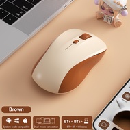 BOW M158D Silent Dual-mode Wireless Mouse Ergonomic 2.4G/Bluetooth Office Mice for Laptop Computer P
