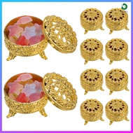 10pcs Round Candy Wrapping Boxes Plastic Wedding Favor Boxes Candy Storage Jars