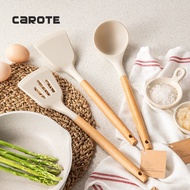 CAROTE  4PCS Kitchen Tools Set Heat Resistant Kitchen Cookware Set Silicone Spatula Utensil