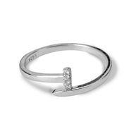 Zign Jewelryแหวนเงินแท้ 925ชุบทองคำขาว ประดับเพชร Cubic Zirconia RS00033