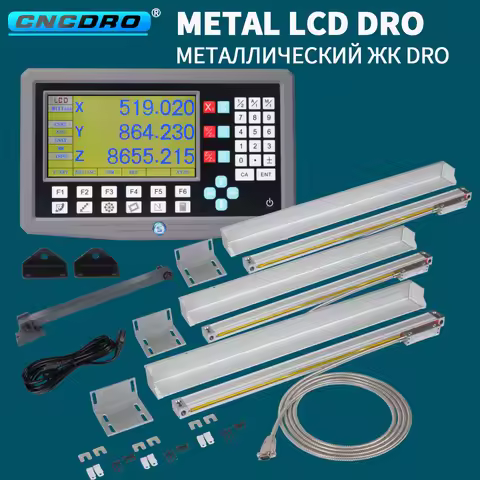Linear Optical Scale + 7 Inch LCD DRO Kit 2 3 Axis CNC Lathe Mill Digital Readout System 0.5um 1um 5