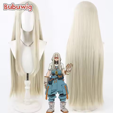 Bubuwig Synthetic Hair August Stilza Cosplay Wigs Gachiakuta August Stilza 90cm Long Straight Light 