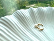 麻花 天然海水珍珠 日本akoya S925銀 戒指