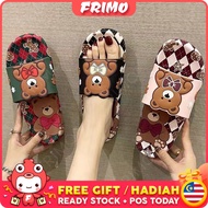 READY STOCK💝 FRIMO Sinzbear Sandal Women's Flat Sandals Slippers Woman Shoe Shoes Kasut Wanita Lawa 